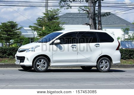 CHIANG MAI THAILAND - OCTOBER 27 2016: Private Toyota Avanza car. Mini Suv Car for Urbun User. Photo at road no.121 about 8 km from downtown Chiangmai thailand.