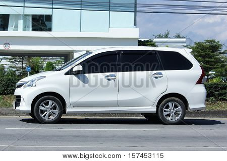 CHIANG MAI THAILAND - OCTOBER 27 2016: Private Toyota Avanza car. Mini Suv Car for Urbun User. Photo at road no.121 about 8 km from downtown Chiangmai thailand.