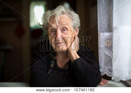 Portrait of an elderly woman, 80-85 years.
