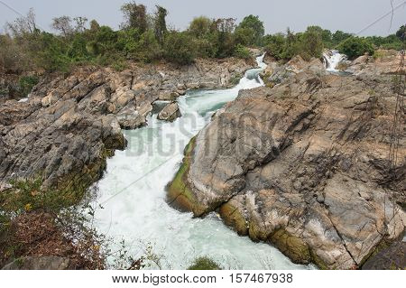 Li Phi Waterfalls, Don Khone Island, Laos, Asia