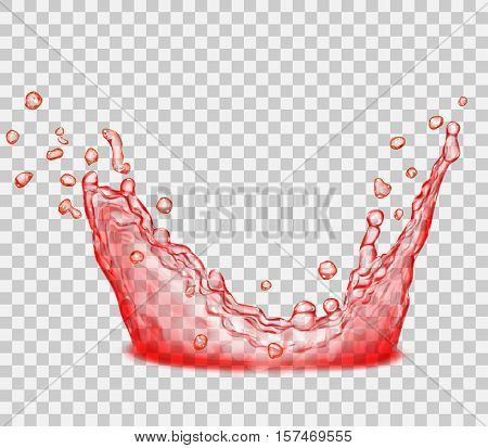 Transparent Red Crown From Splash Of Water