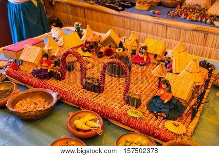 Isla Uros (Uros island) at Lake Titicaca, Peru