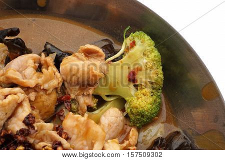 Chinese Food. Hot Pork With Vegetables