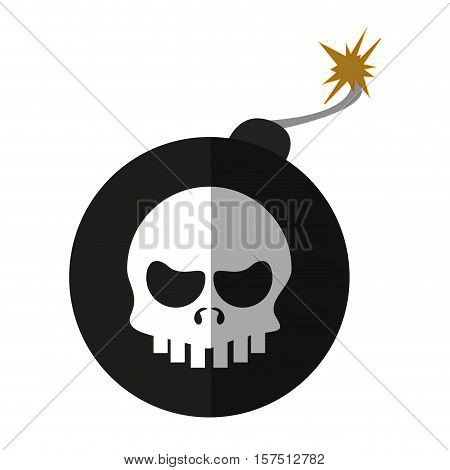 Skull inside bomb icon. Security system warning protection and danger theme. Isolated design. Vector illustration