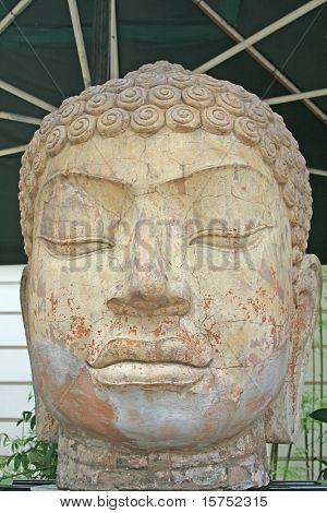 Stein-Skulptur von Buddha Kopf