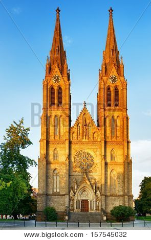 The Church Of St. Ludmila At The Peace Square In Prague, Czech Republic