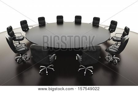 boardroom, meeting room and conference table and chairs. Business concept. Isolate 3d rendering