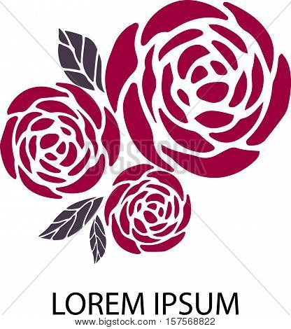 vector logo of flower with the inscription, perfect for business cards and flyers