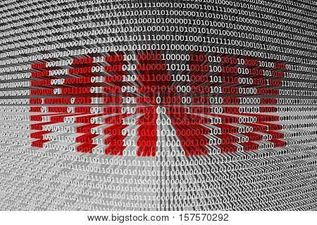 MINIX as a binary code 3D illustration