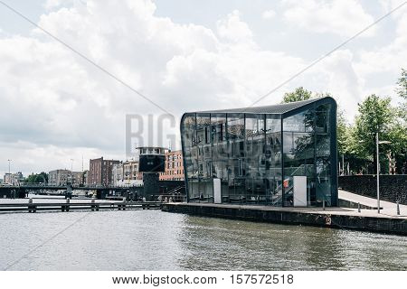 Amsterdam Netherlands - August 1 2016: Amsterdam Centre for Architecture (ARCAM) It provides information about architecture throughout the city of Amsterdam.