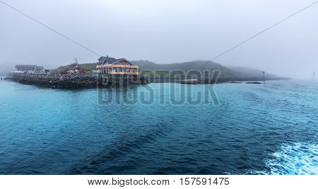 Traditional Pier For Fishing Boats  In Norway.