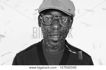 African Man Smiling Sneer Portrait Concept