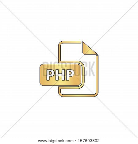 PHP Gold vector icon with black contour line. Flat computer symbol