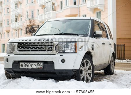Saint-Petersburg, Russia - November 12, 2016: Range Rover Land Rover parked in winter street.