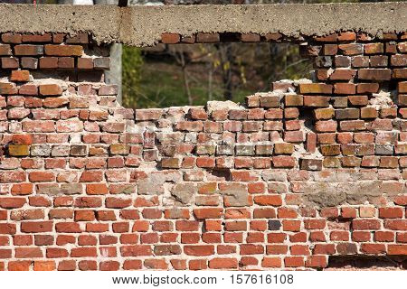 Missing bricks create this hole in the wall in historic Smithville NJ.