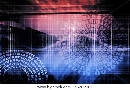 Red de datos con paquetes de datos en movimiento rápido
