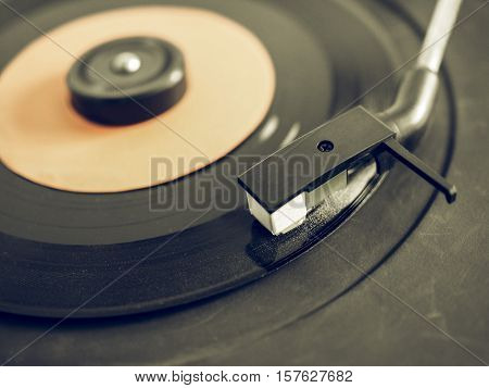 Vintage Looking Vinyl Record On Turntable