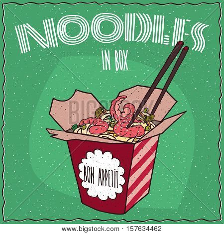 Chinese Traditional Noodles With Shrimp