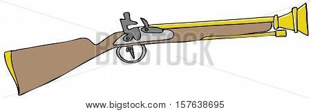 Illustration of a Blunderbuss black powder rifle.