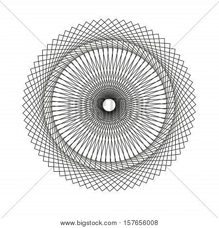 Abstract spirograph element isolated on white background