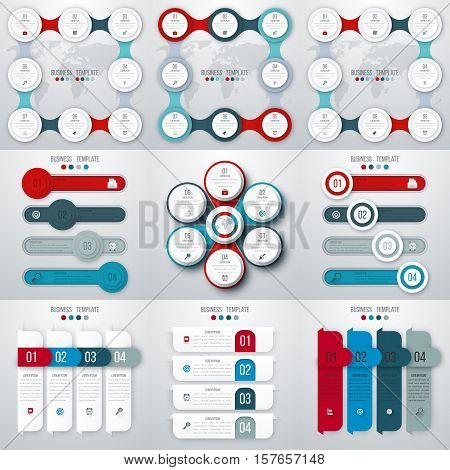 Set with infographics. Data and information visualization. Template. Stock vector