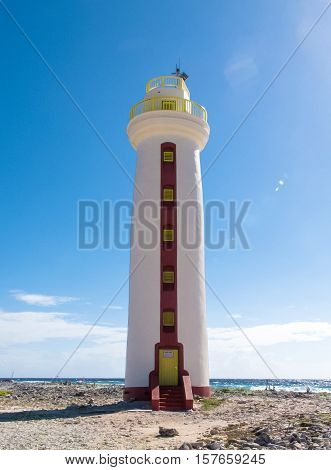Bonaire Lighthouse Lacre Punt (Willems Toren) in the Carribean