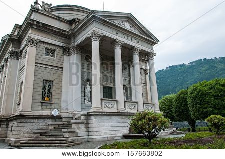 The Volta Monument in Lake Como, Italy