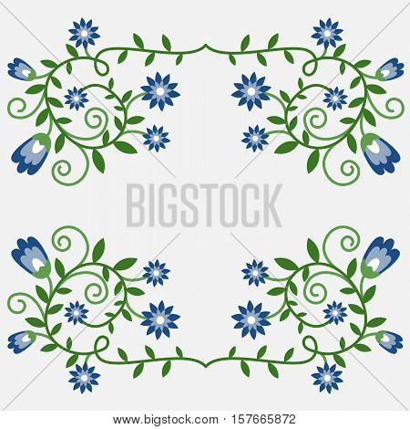 Vector spring pattern with flowers and leaves