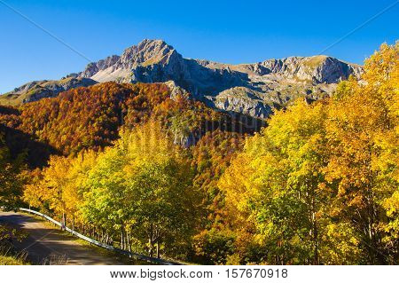 Panoramic road for the Terminillo mountain in Lazio