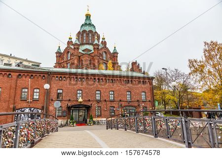 Uspenskin Cathedral In Helsinki Autumn View