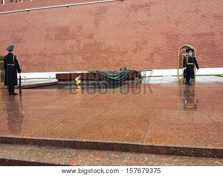 Monument to the Unknown Soldier in Moscow.