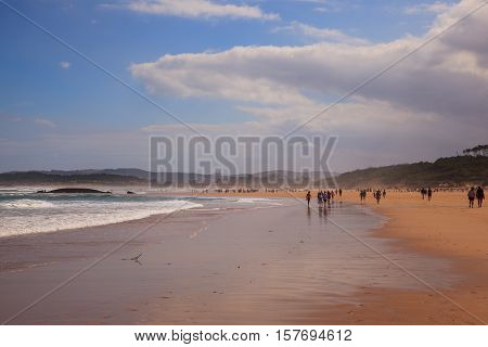 SANTANDER SPAIN - AUGUST 20: View of El Puntal beach in Somo on August 20 2016