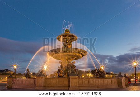 The fountain de la Concorde is monumental fountain designed by Jacques Ignace Hittroffand completed in 1840 during the reign of King Louis Philippe.
