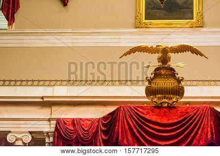Golden Eagle Spread Wings American Usa Coat Of Arms First Congress Historical Object