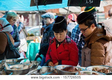 Street Market In Belleville, Paris, France