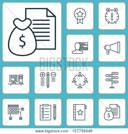 Set Of Project Management Icons On Reminder, Decision Making And Collaboration Topics. Editable Vect