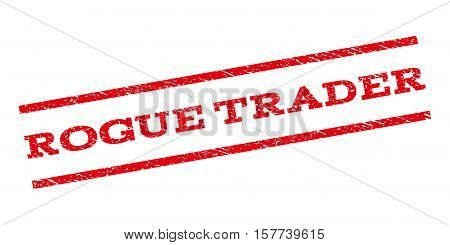Rogue Trader watermark stamp. Text tag between parallel lines with grunge design style. Rubber seal stamp with unclean texture. Vector red color ink imprint on a white background.