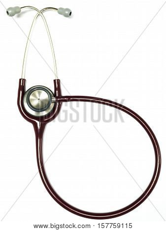 Stethoscope for listen to lung sound on the white background.
