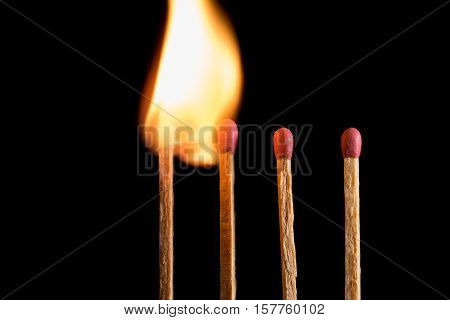 Match Standing Out From Leadership Concept, Individuality Concept.