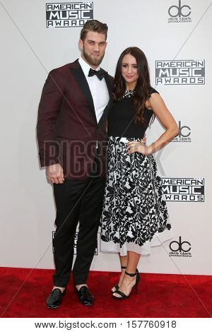 LOS ANGELES - NOV 20:  Bryce Harper, Kayla Varner at the 2016 American Music Awards at Microsoft Theater on November 20, 2016 in Los Angeles, CA