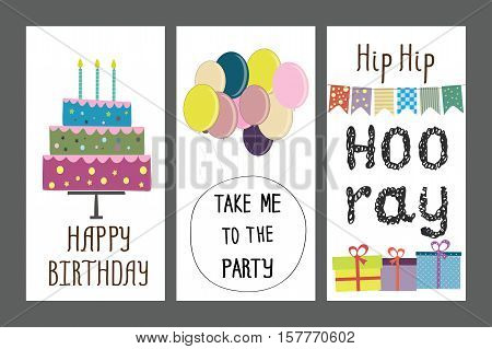 happy birthday, holiday, greeting and invitation card. layout template .Stock vector illustration
