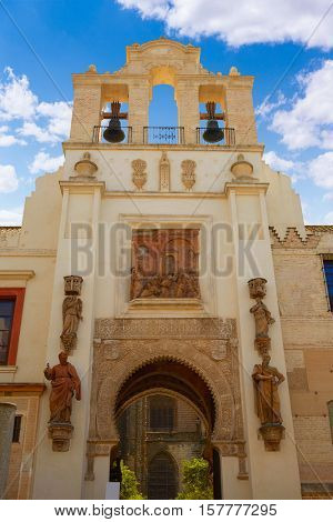 Seville almohade Perdon Cathedral door in Sevilla Andalusia spain