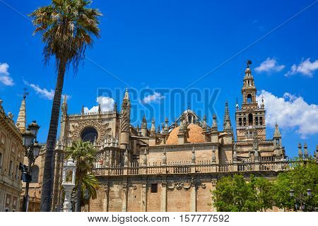 Seville cathedral and Archivo Indias Sevilla Andalusia Spain