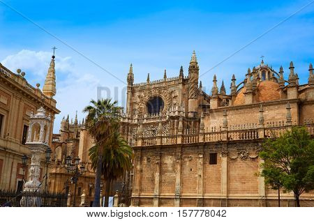 Seville cathedral and Archivo Indias Sevilla Andalusia Spain