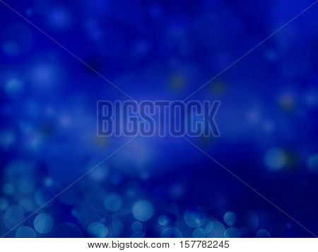 abstract background blue bokeh circles holiday card.