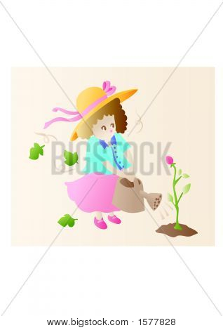 Ragazza di giardinaggio 