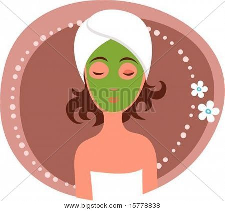 Милая женщина, лечение маска для лица