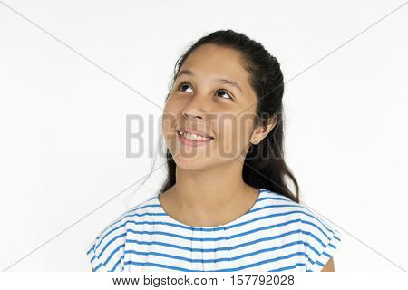 Girl Cheerful Studio Portrait Concept