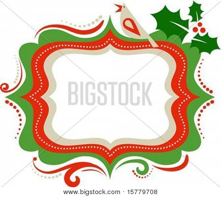 Kerstmis frame met een vogel