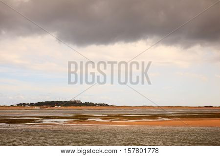 View of the El Puntal beach in Somo Santander. Spain